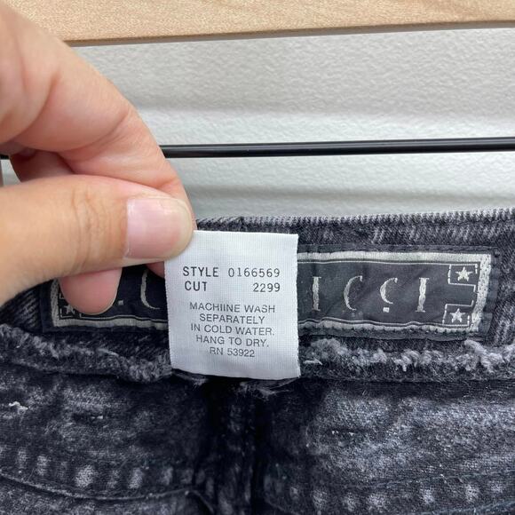 Vintage Z Cavaricci Black Wash Denim High Rise Button Fly Tapered Straight Jeans - Picture 7 of 7